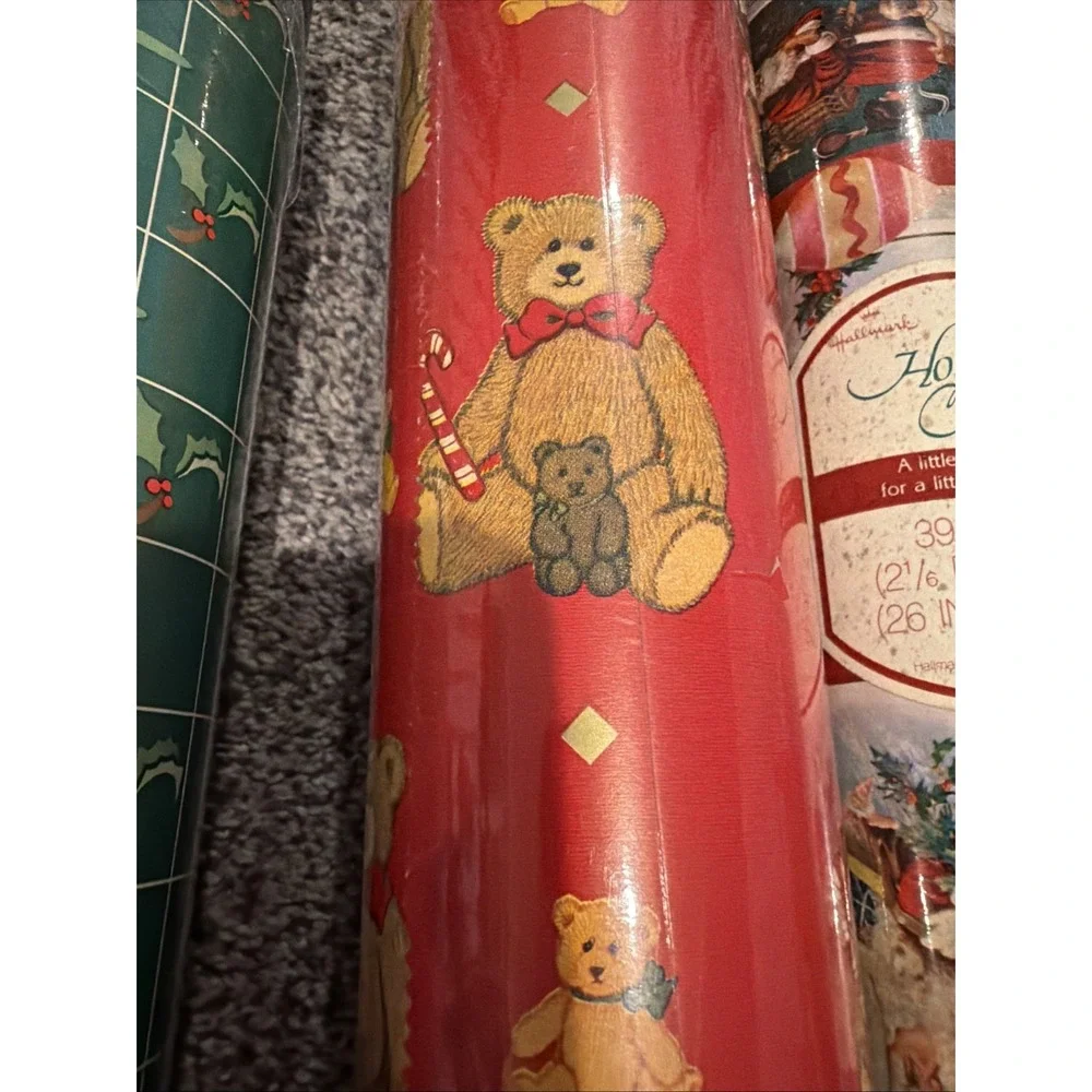 Vtg Christmas Wrapping Paper Rolls Lot 7 New Sealed Cleo, Norcross, Gibson, Hugg